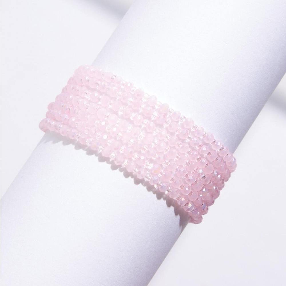 CATO | PINK GLASS BEAD WRAP BRACELET